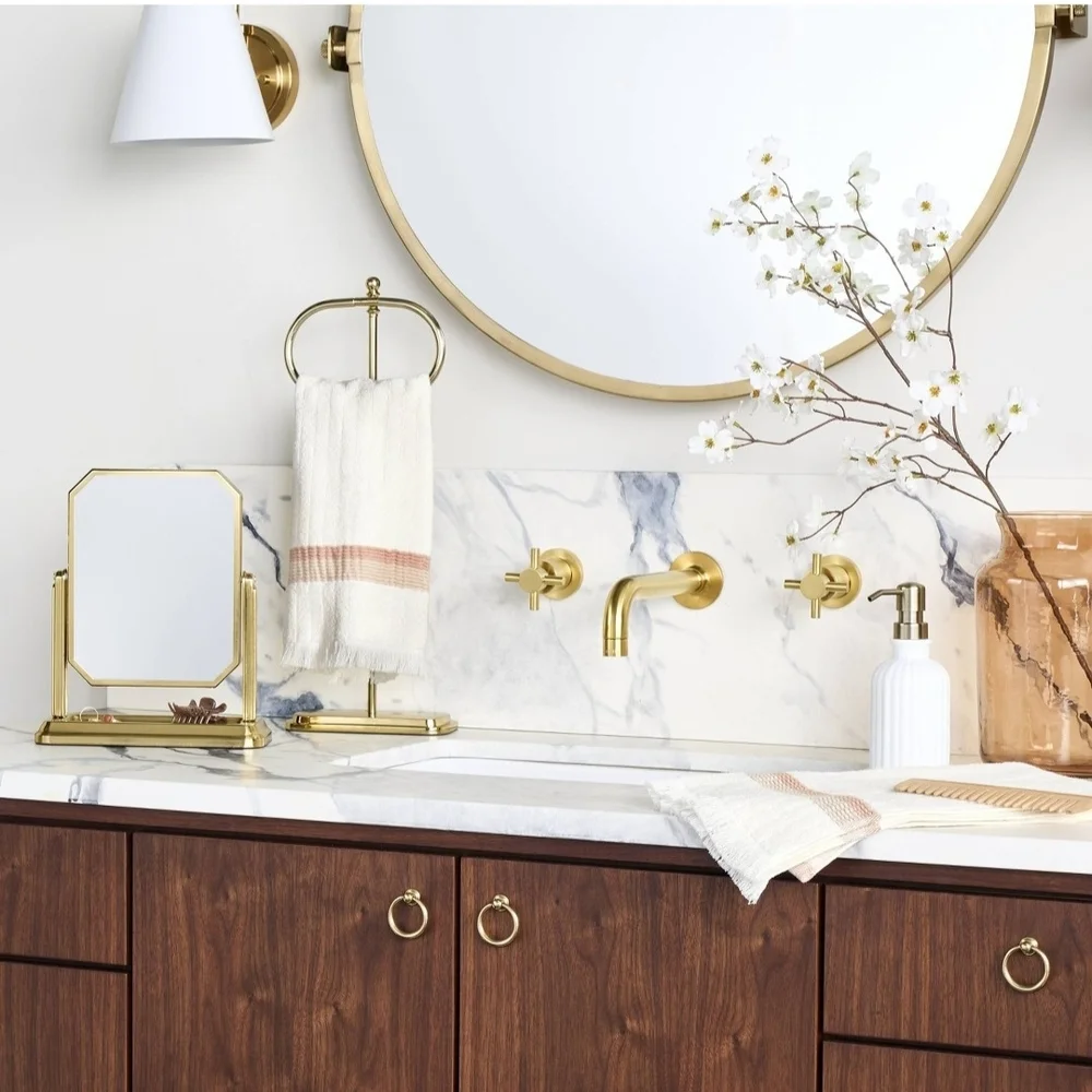 Hearth & Hand With Magnolia Brass Bathroom Hand Towel Stand Antique Finish